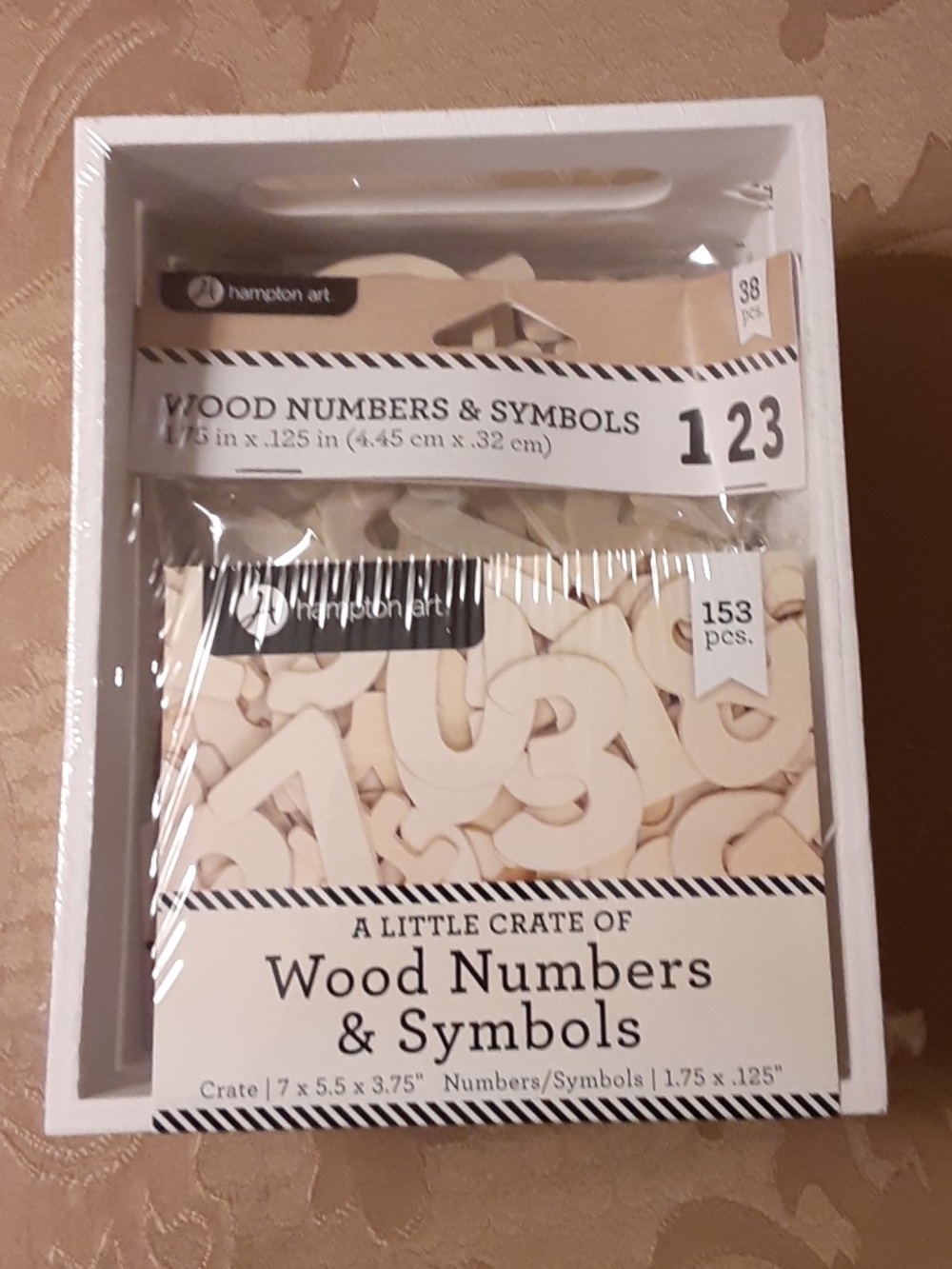 Hampton Art A Little Crate of Wood Numbers & Symbols (153 Pieces)